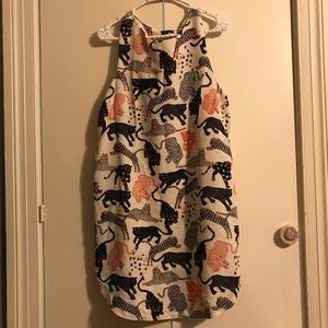 H&M Size 12 tiger pattern cream dress